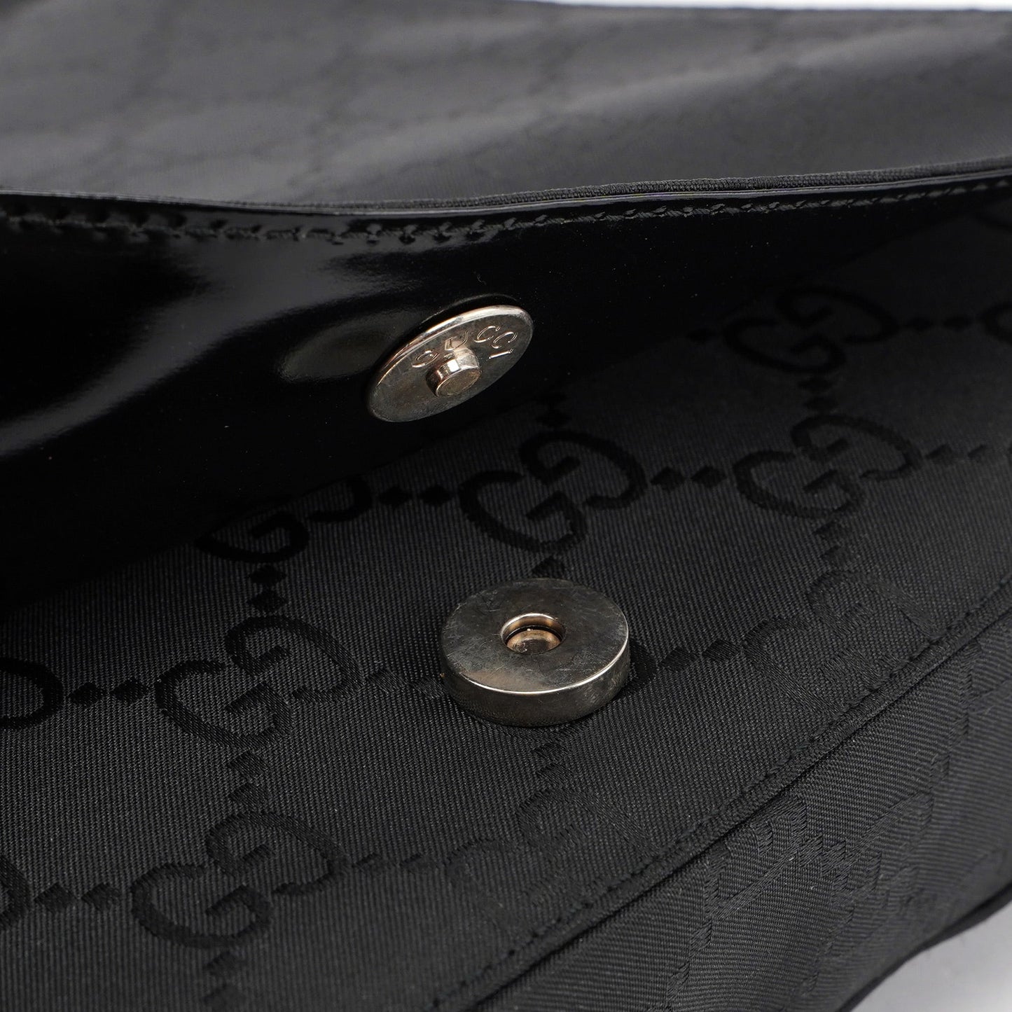 001 3195 Black GG Flap Hobo Shoulder Bag