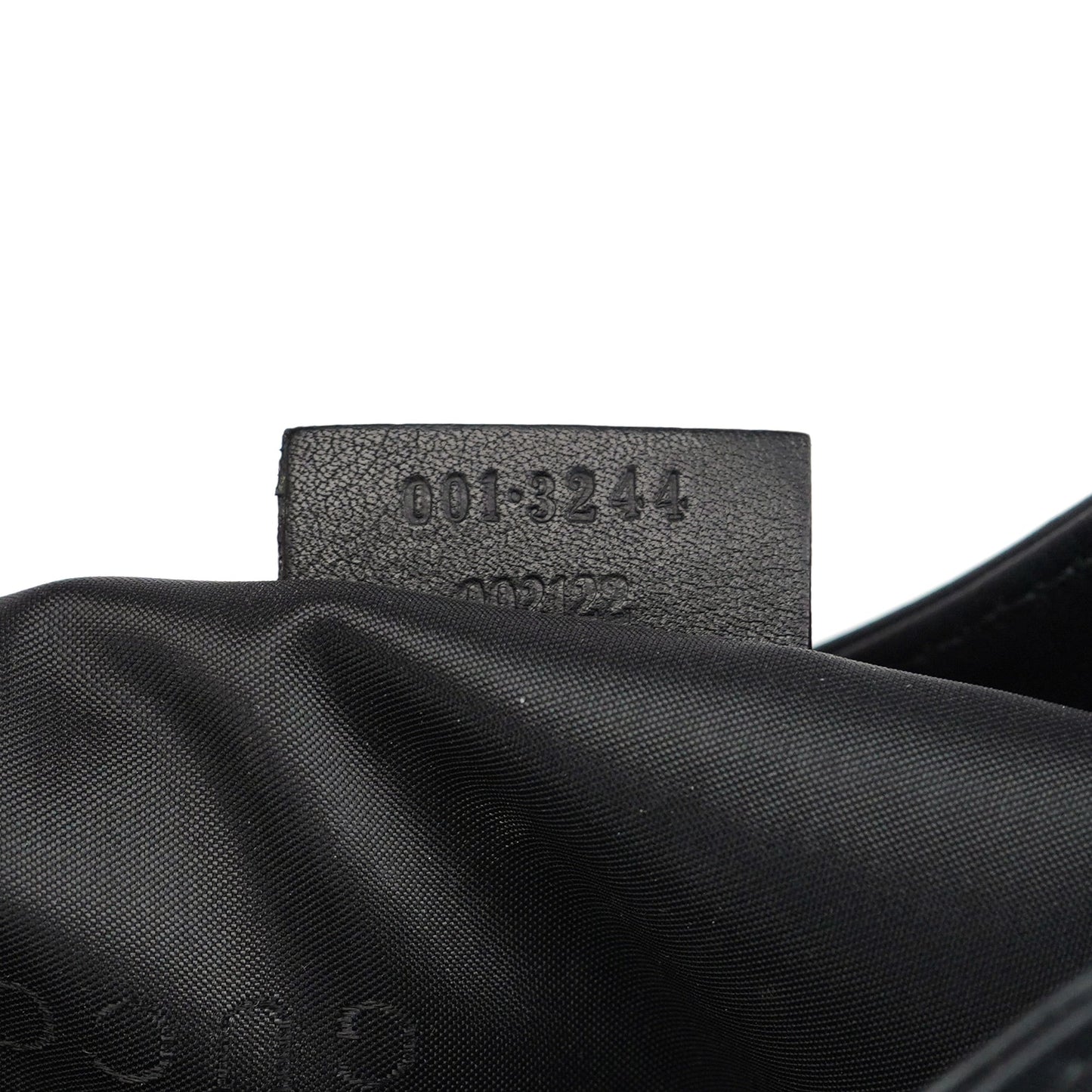 001 3244 Black Calfskin Bamboo Shoulder Bag