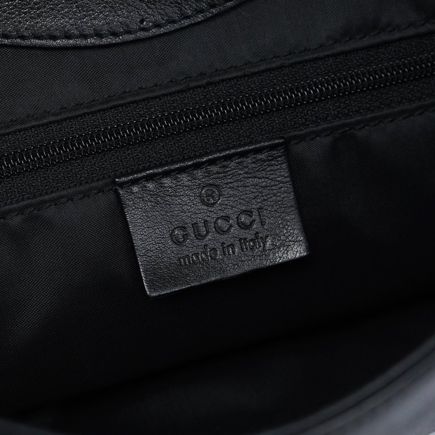 001 3244 Black Leather Bamboo Shoulder Bag