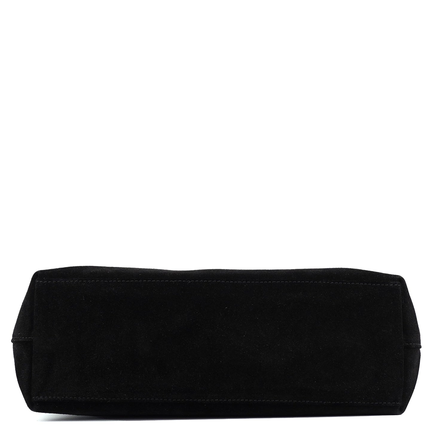 001 3244 Black Suede Bamboo Shoulder Bag