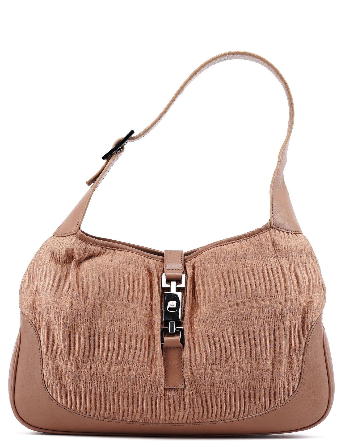 001 3306 Beige Silk Jackie Shoulder Bag