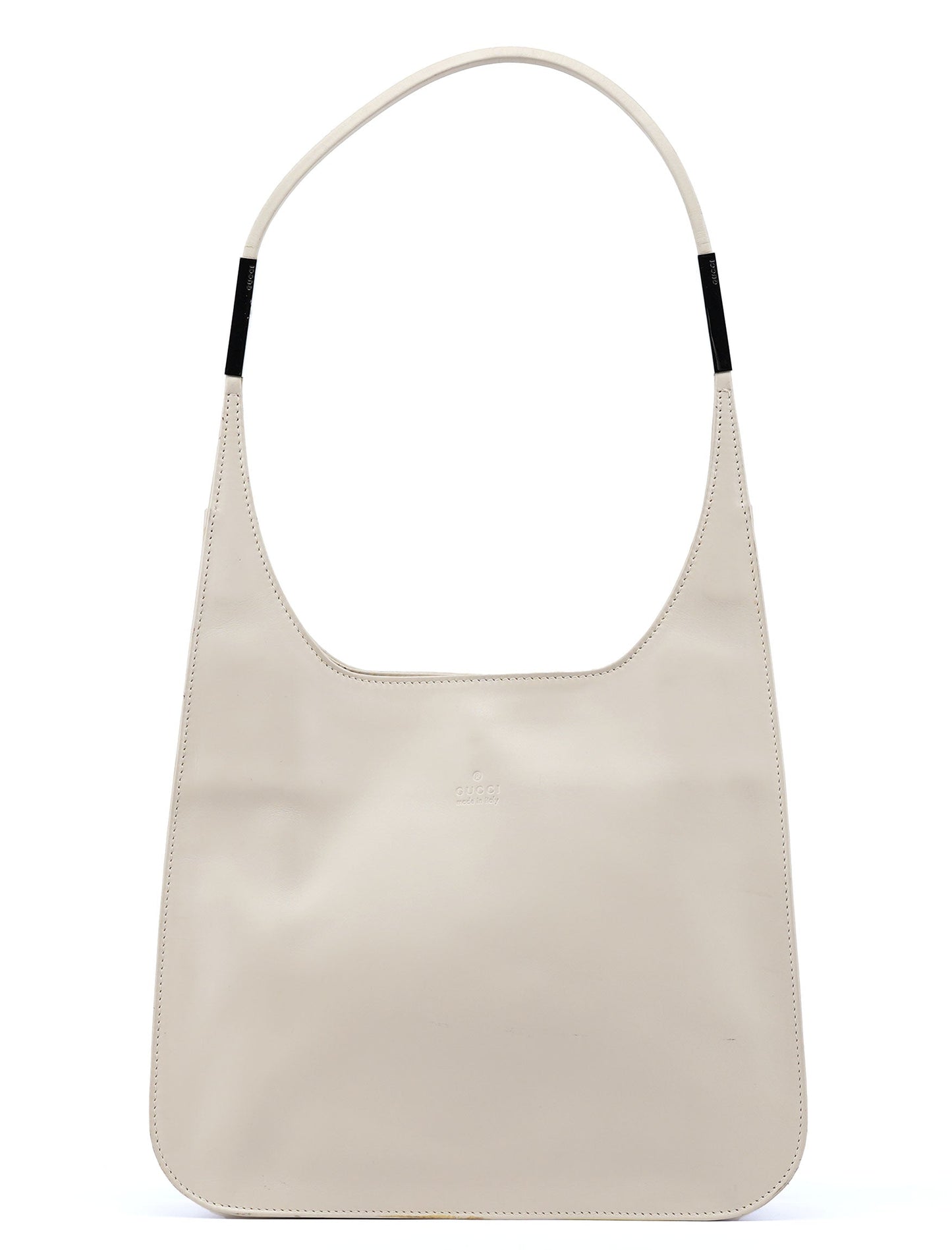 001 3703 Beige Calfskin Hobo Shoulder Bag