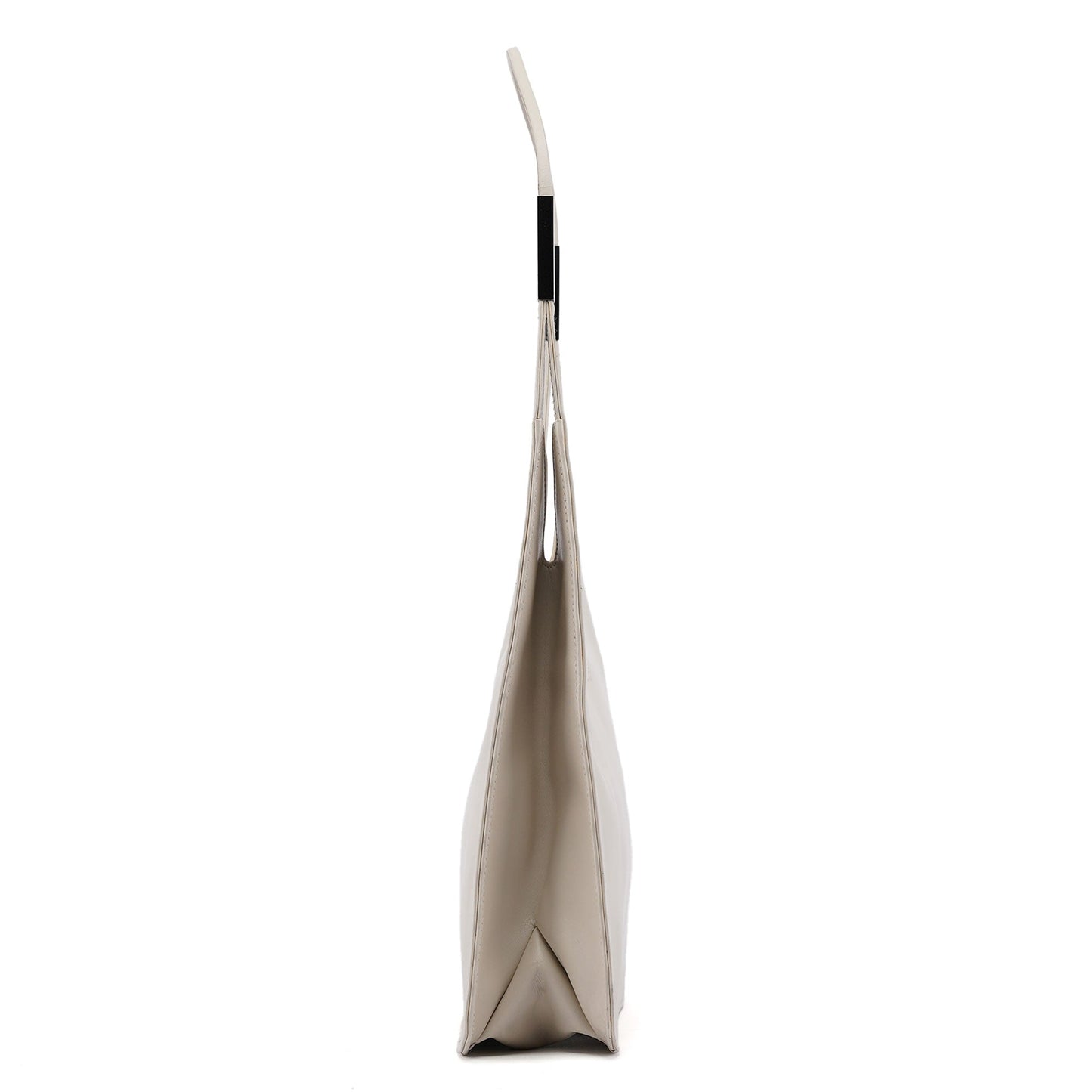 001 3703 Beige Calfskin Hobo Shoulder Bag