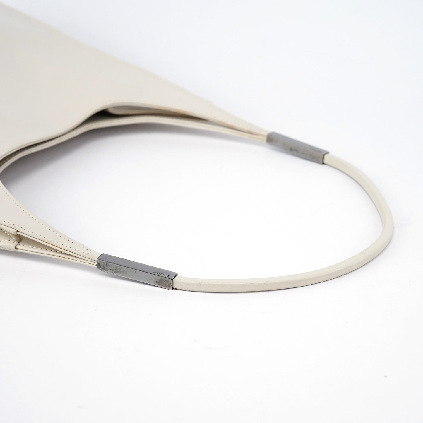 001 3703 Beige Calfskin Hobo Shoulder Bag