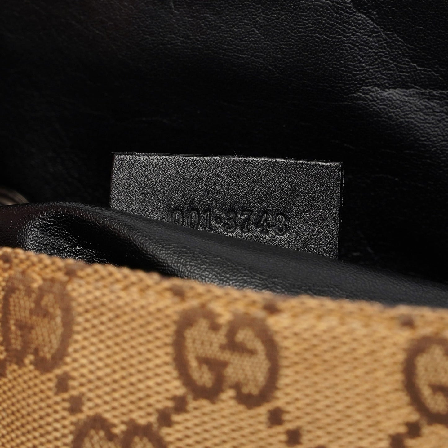 001 3743 Beige GG Drawstring Shoulder Bag