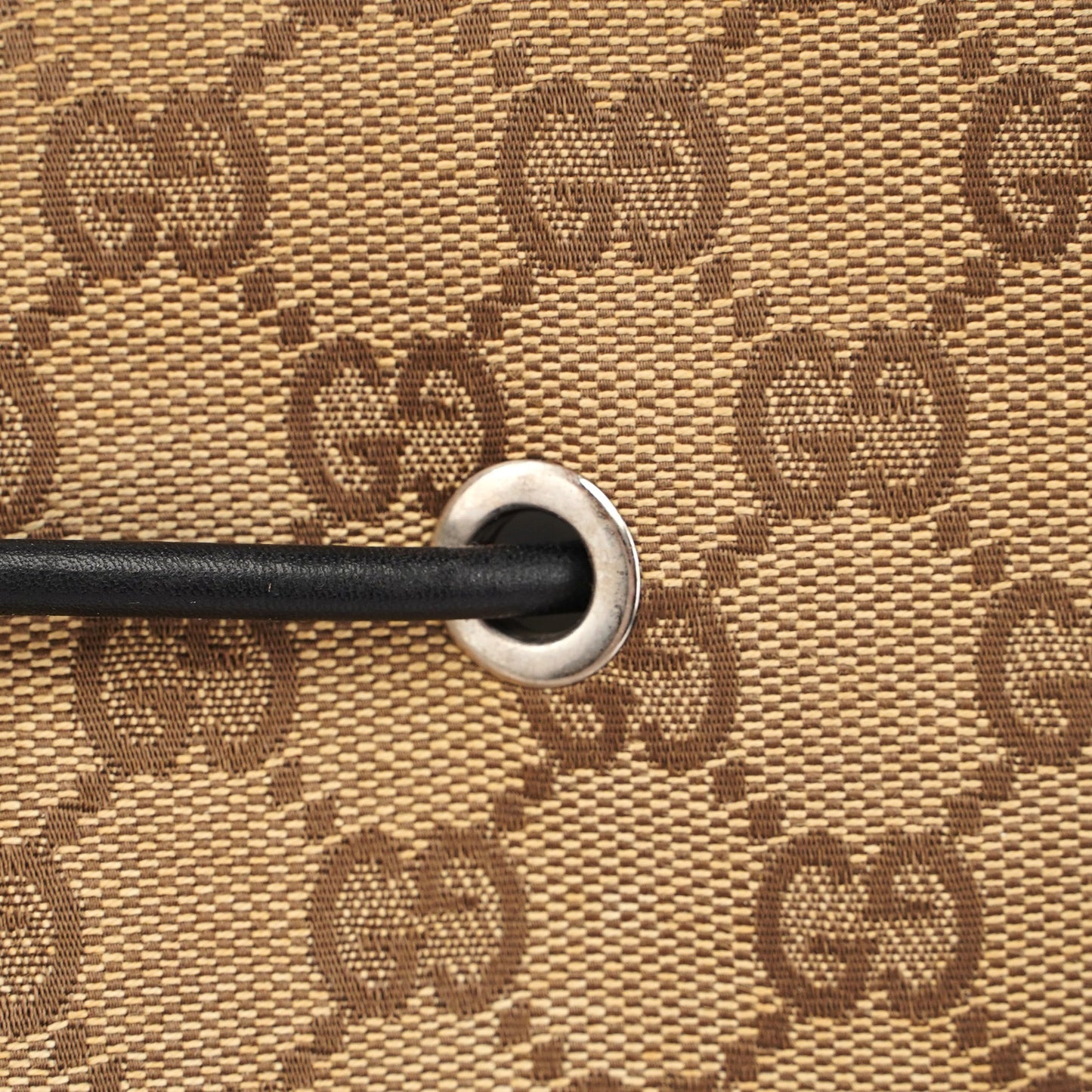 001 3743 Beige GG Drawstring Shoulder Bag