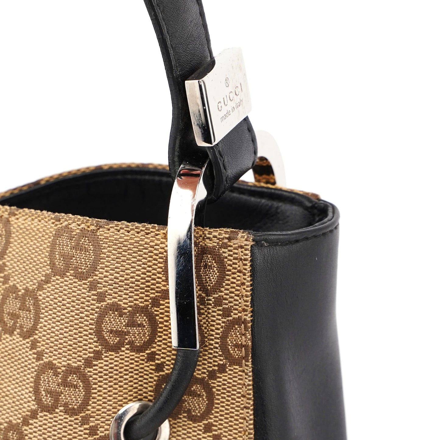 001 3743 Beige GG Drawstring Shoulder Bag