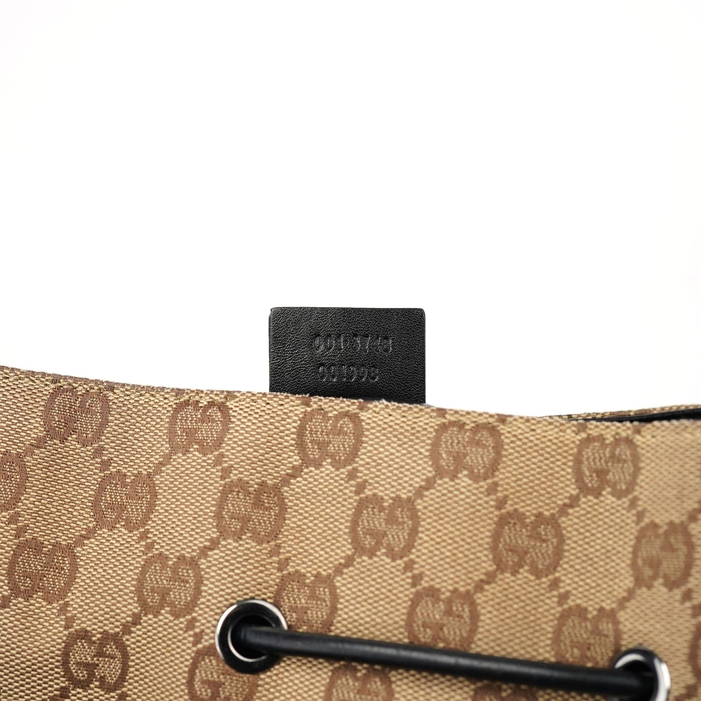 001 3748 Beige GG Drawstring Shoulder Bag