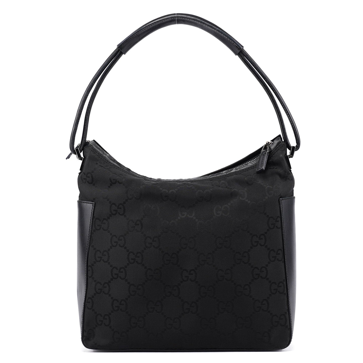001 3766 Black GG Hobo Shoulder Bag