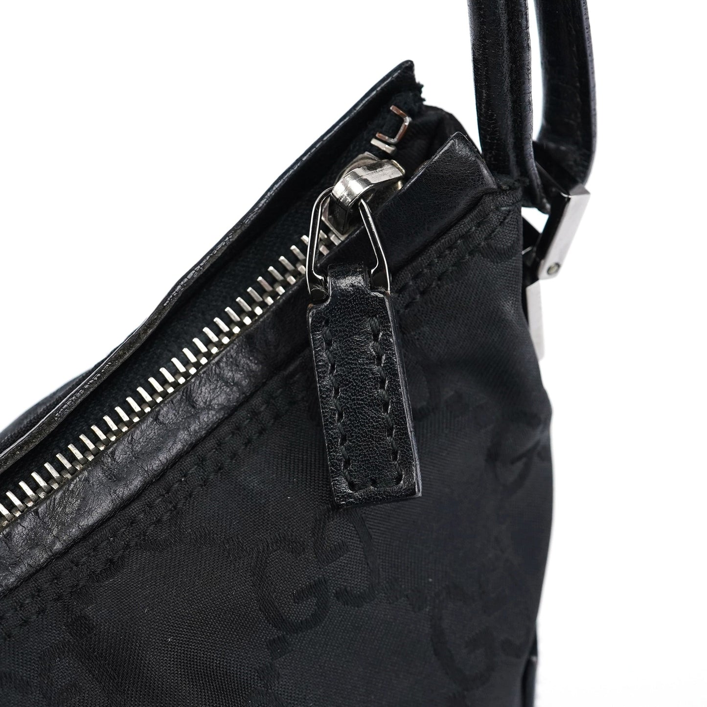 001 3766 Black GG Hobo Shoulder Bag