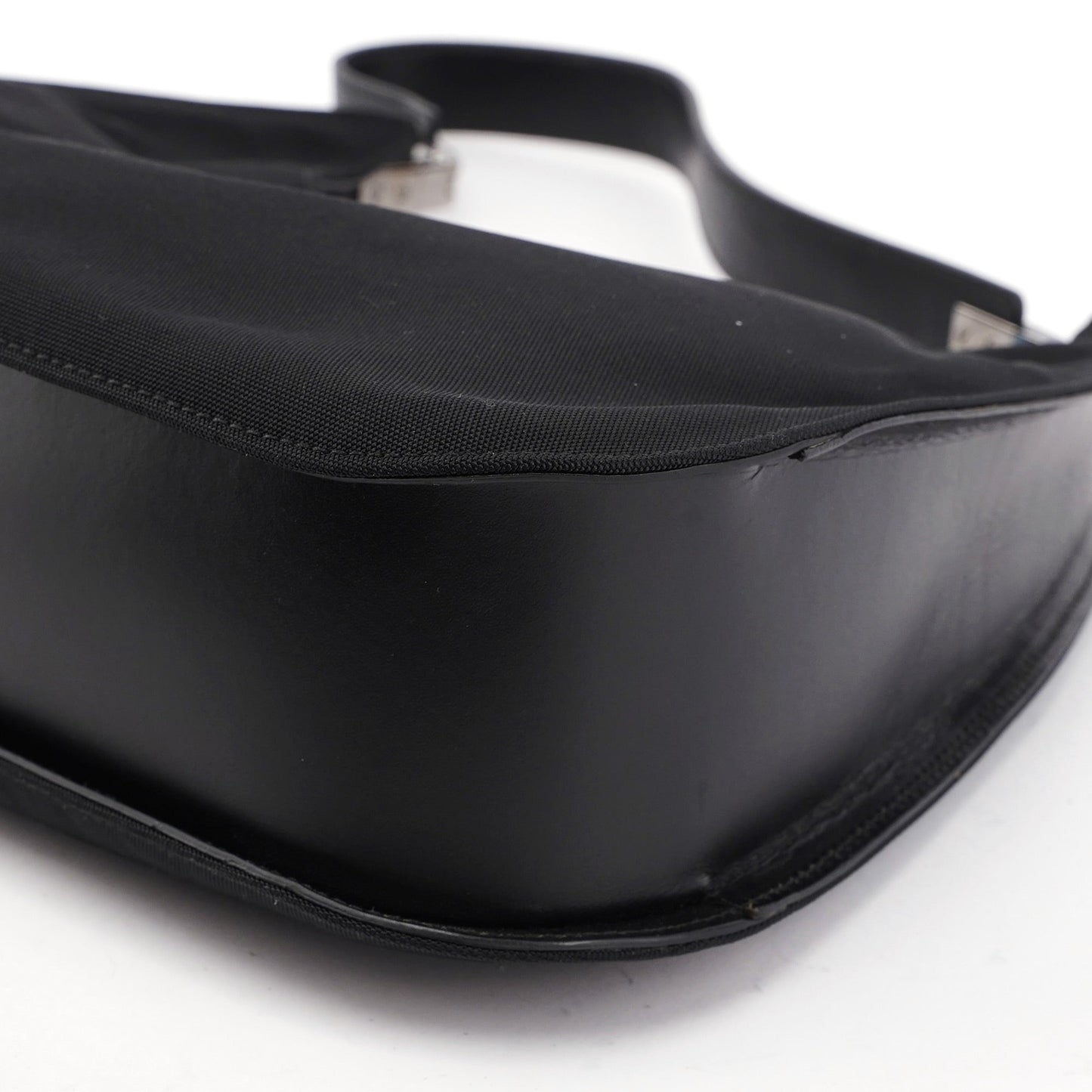 001 3767 Black Canvas Hobo Shoulder Bag