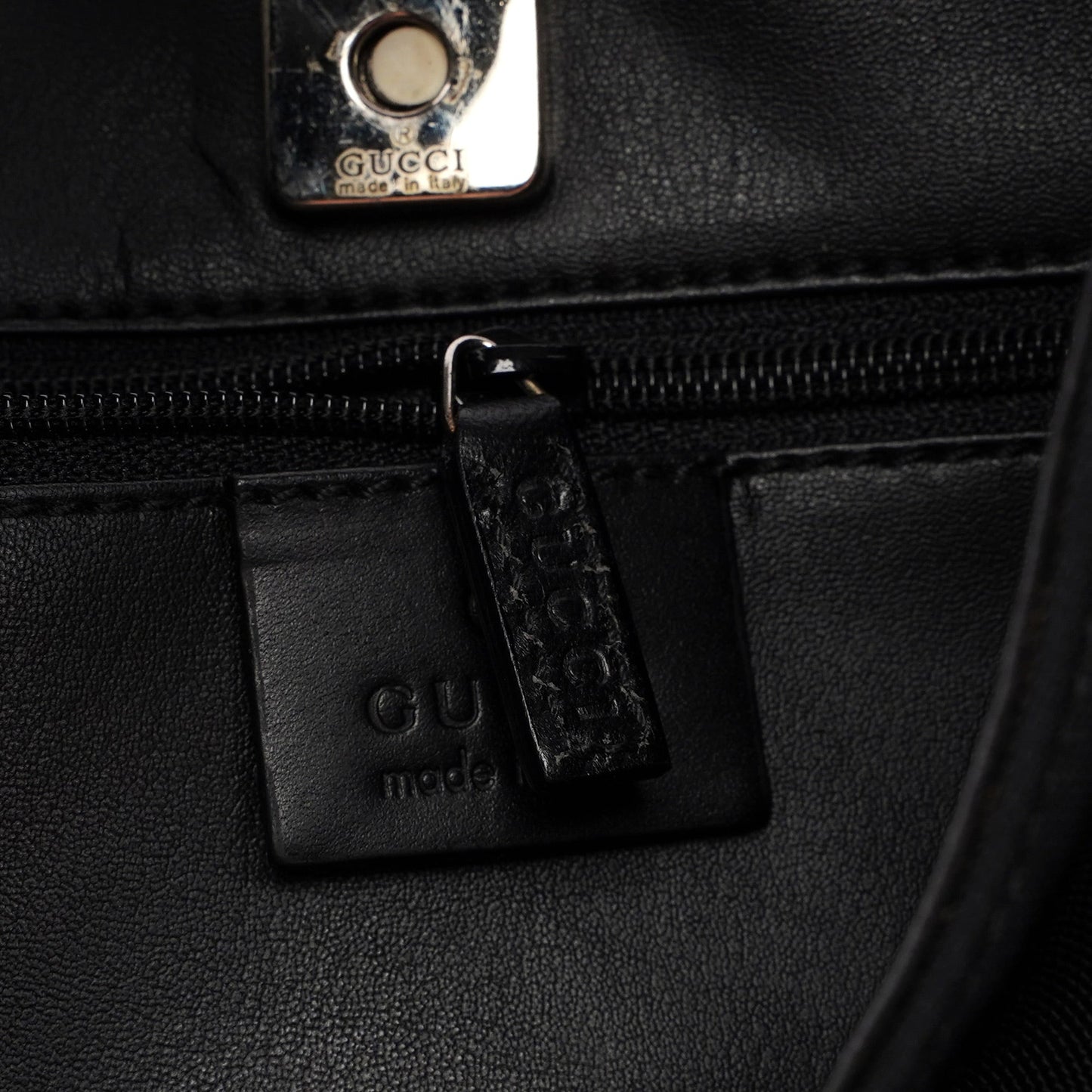 001 3767 Black Canvas Hobo Shoulder Bag