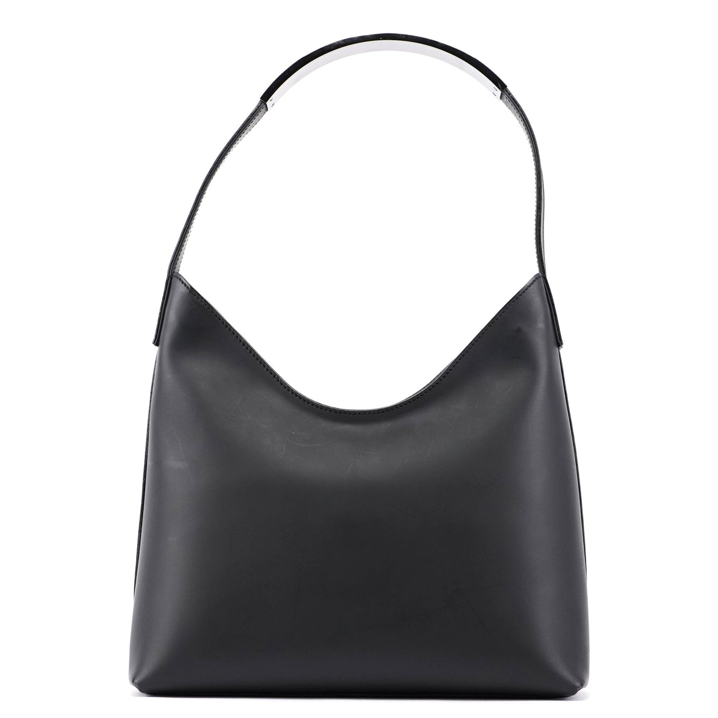 001 3778 Black Leather Hobo Shoulder Bag