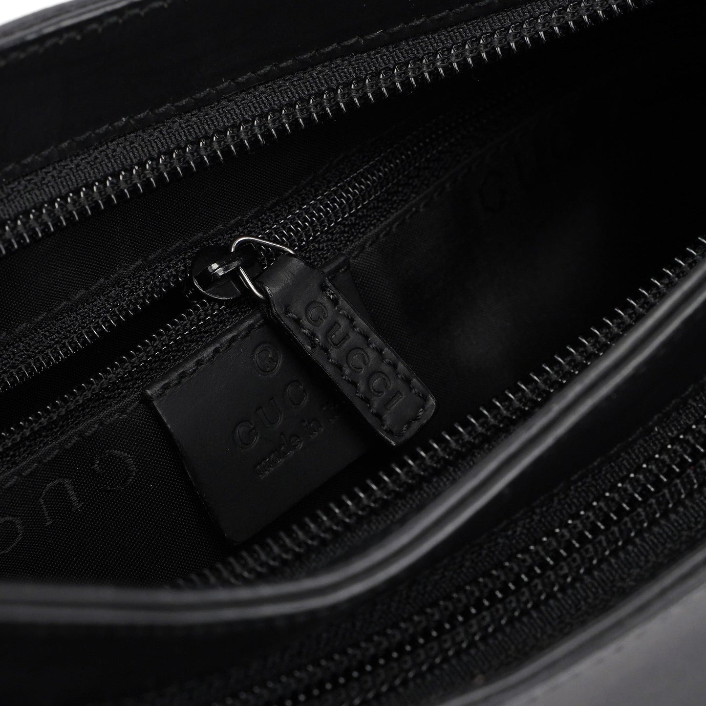 001 3778 Black Leather Hobo Shoulder Bag