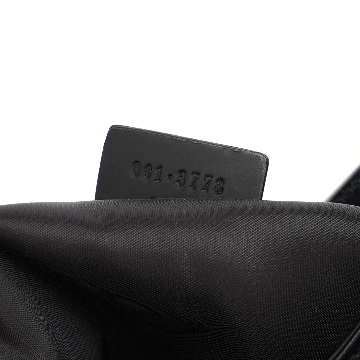 001 3778 Black Leather Hobo Shoulder Bag