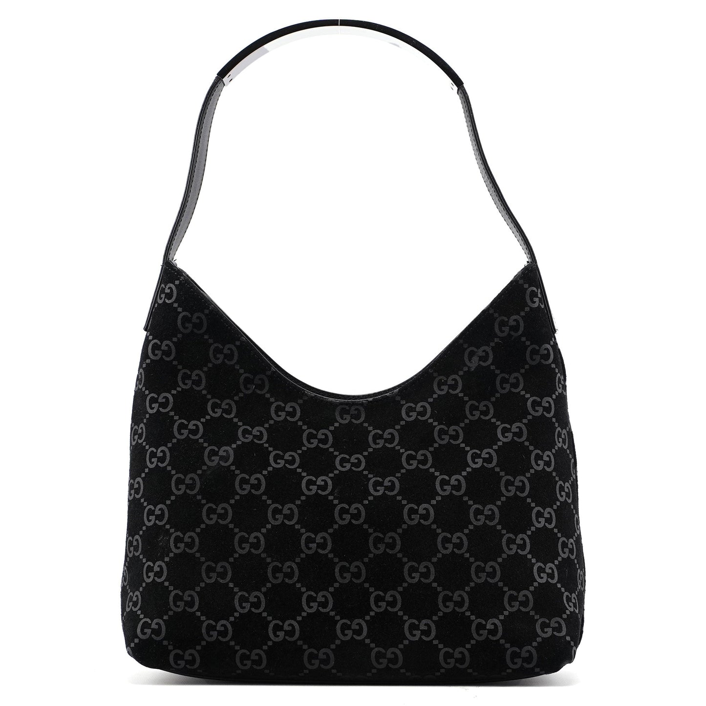 001 3778 Black Suede GG Shoulder Bag