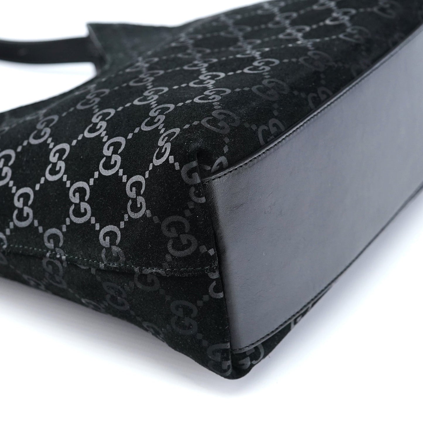 001 3778 Black Suede GG Shoulder Bag