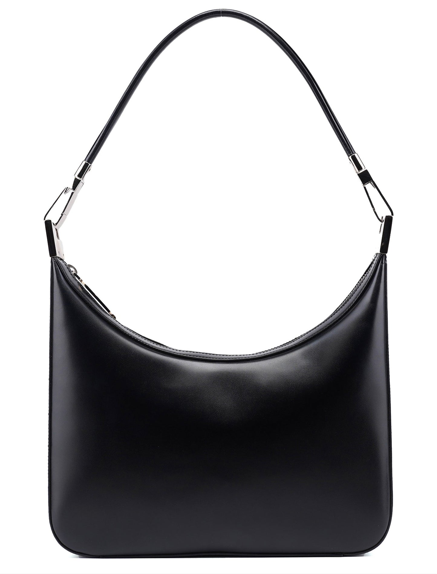 001 3812 Black Calfskin Hobo Shoulder Bag