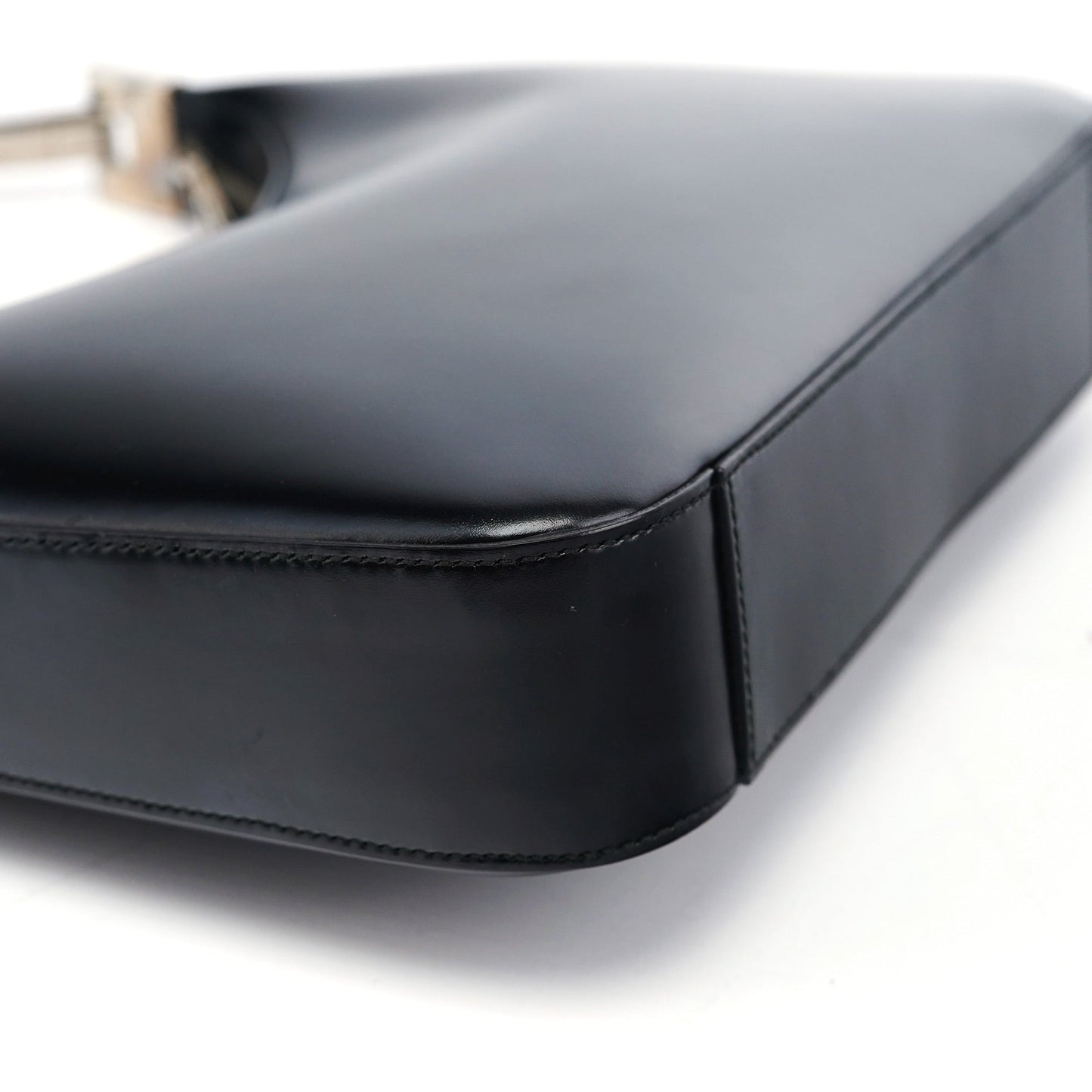 001 3812 Black Calfskin Hobo Shoulder Bag