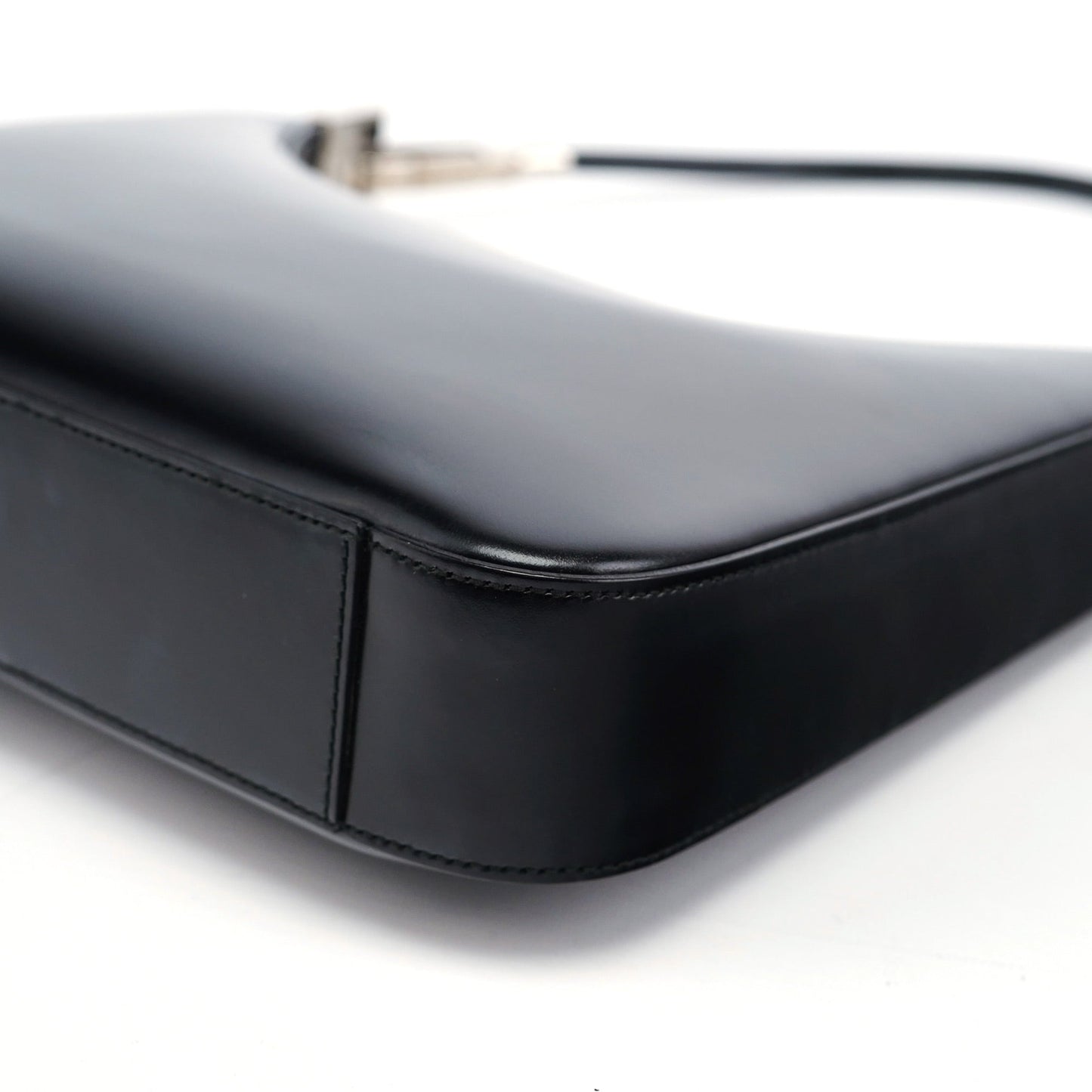 001 3812 Black Calfskin Hobo Shoulder Bag