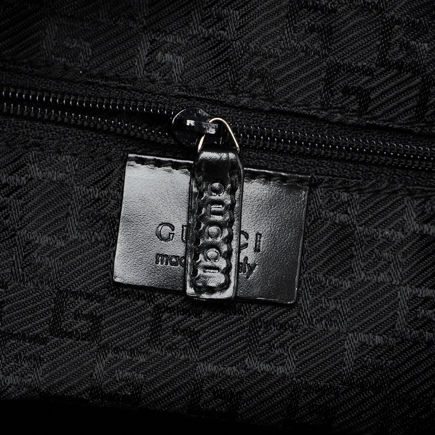 001 3814 Black Leather Hobo Shoulder Bag