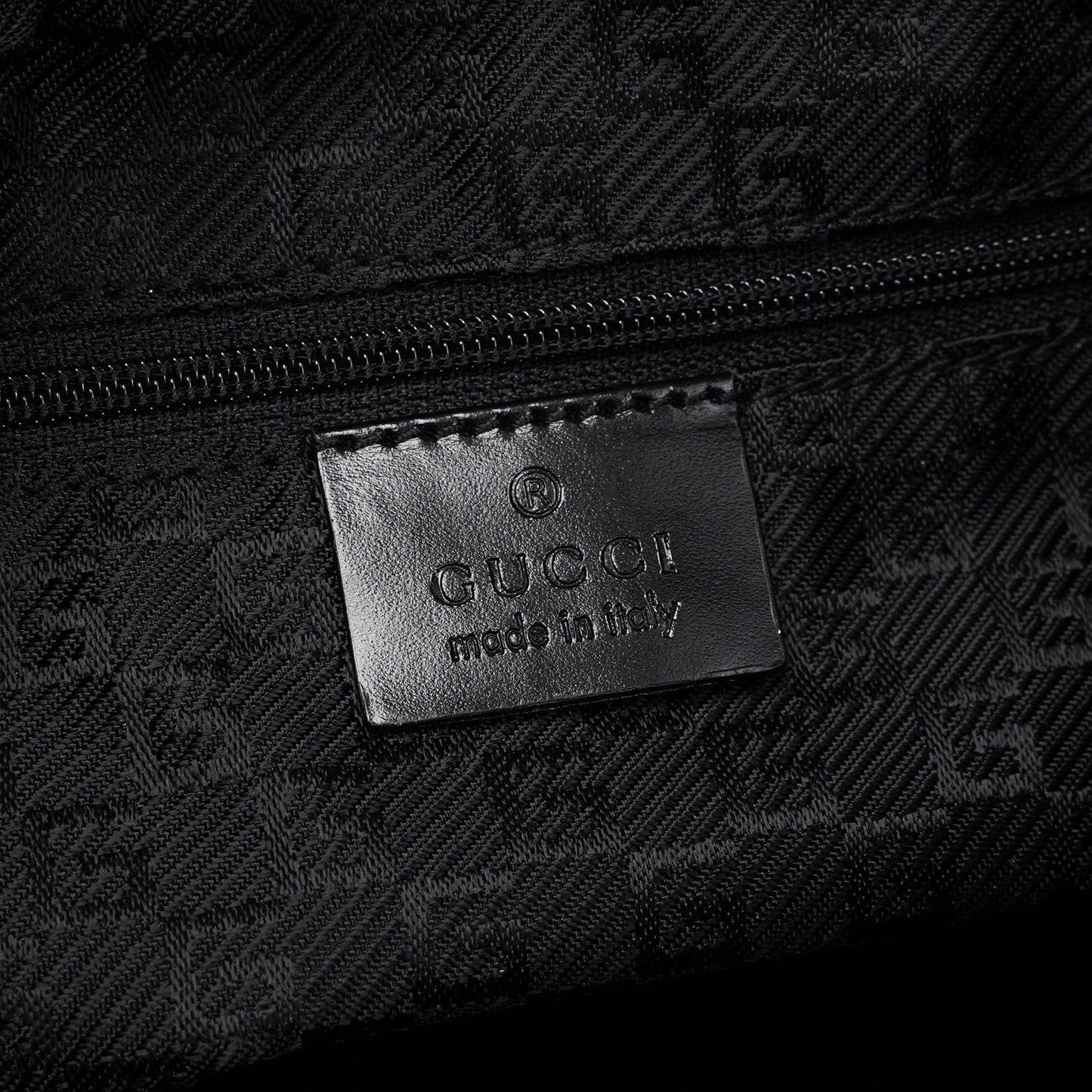 001 3814 Black Leather Hobo Shoulder Bag