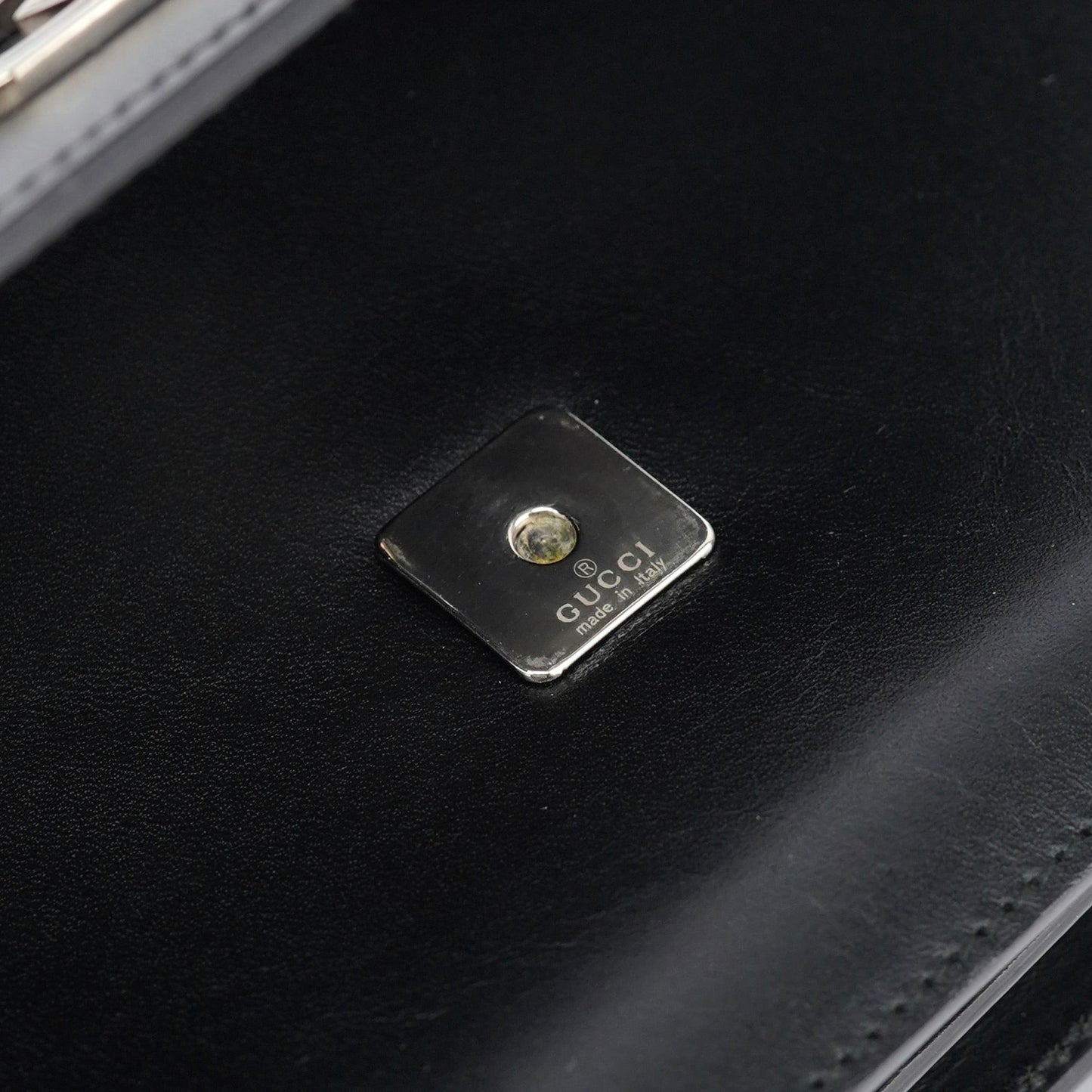 001 3815 Black Calfskin GG Shoulder Bag