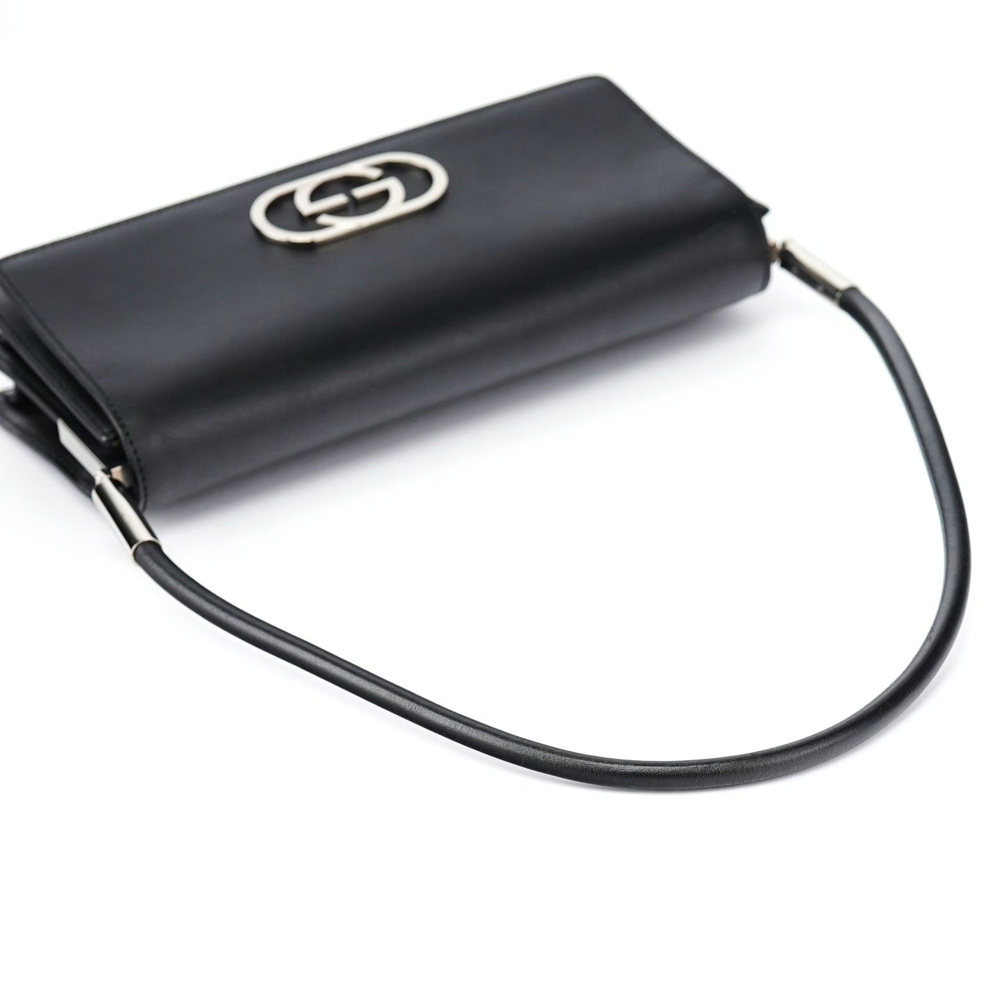 001 3815 Black Calfskin GG Shoulder Bag
