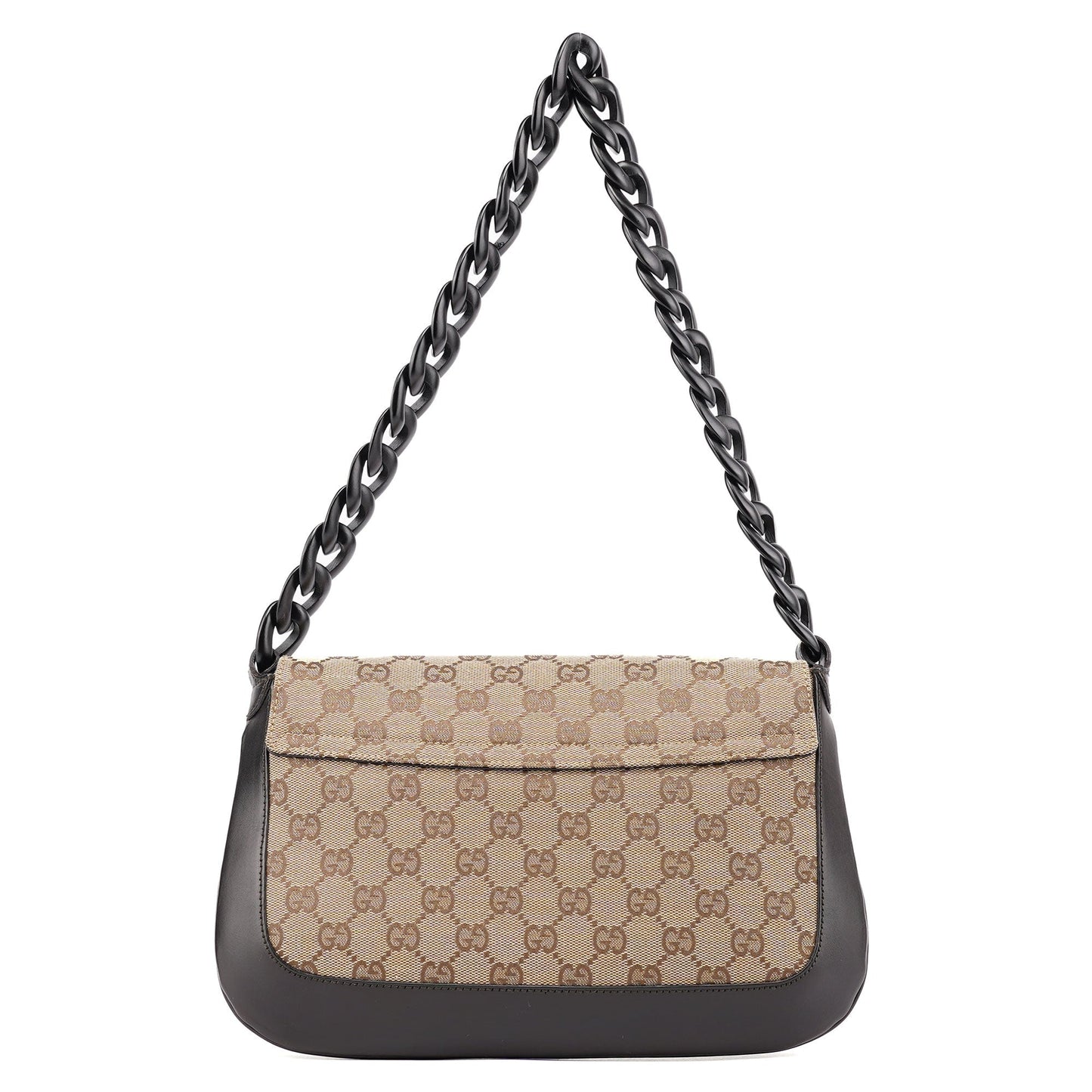 001 3820 Beige GG Wood Chain Shoulder Bag