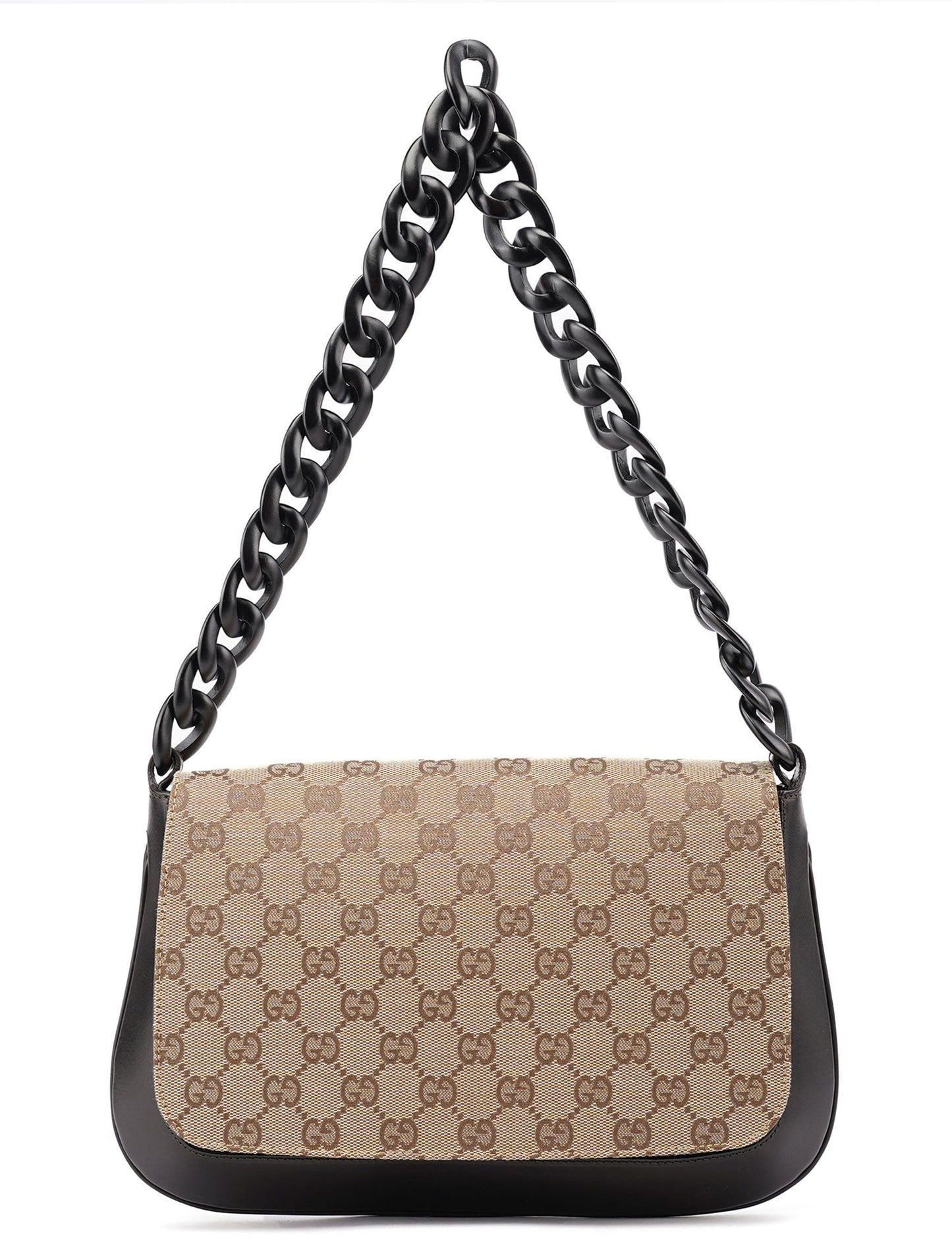 001 3820 Beige GG Wood Chain Shoulder Bag