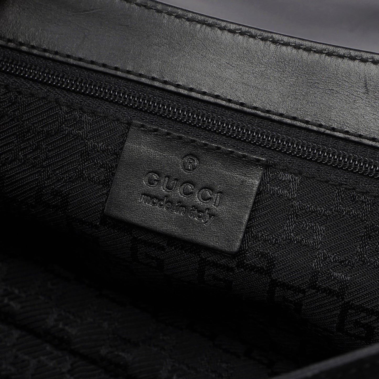 001 4047 Black Bamboo Suede Shoulder Bag