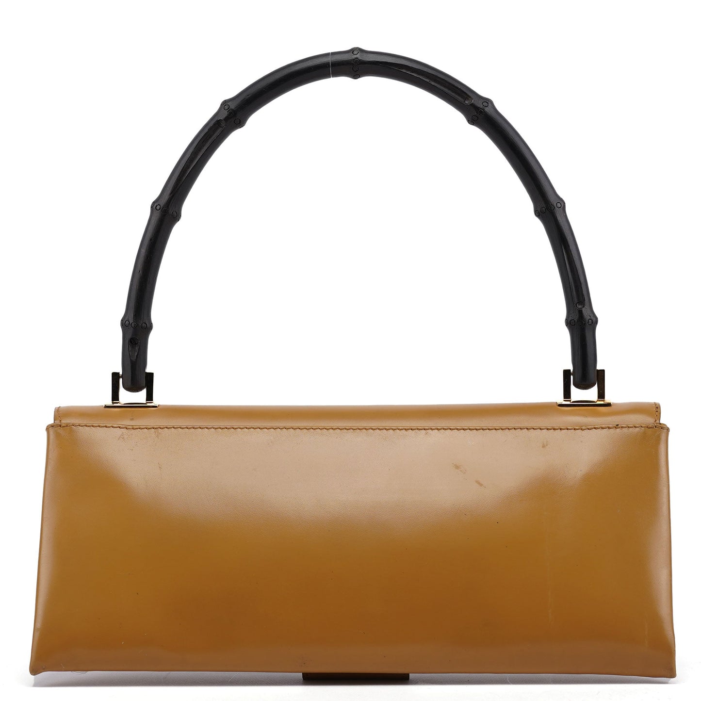 001 4055 Beige Calfskin Bamboo Shoulder Bag