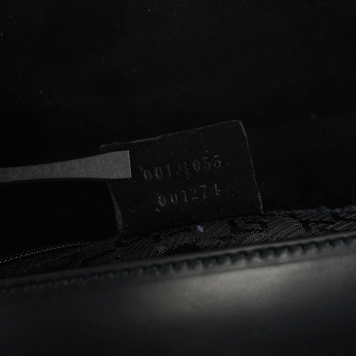 001 4055 Black Leather Bamboo Shoulder Bag