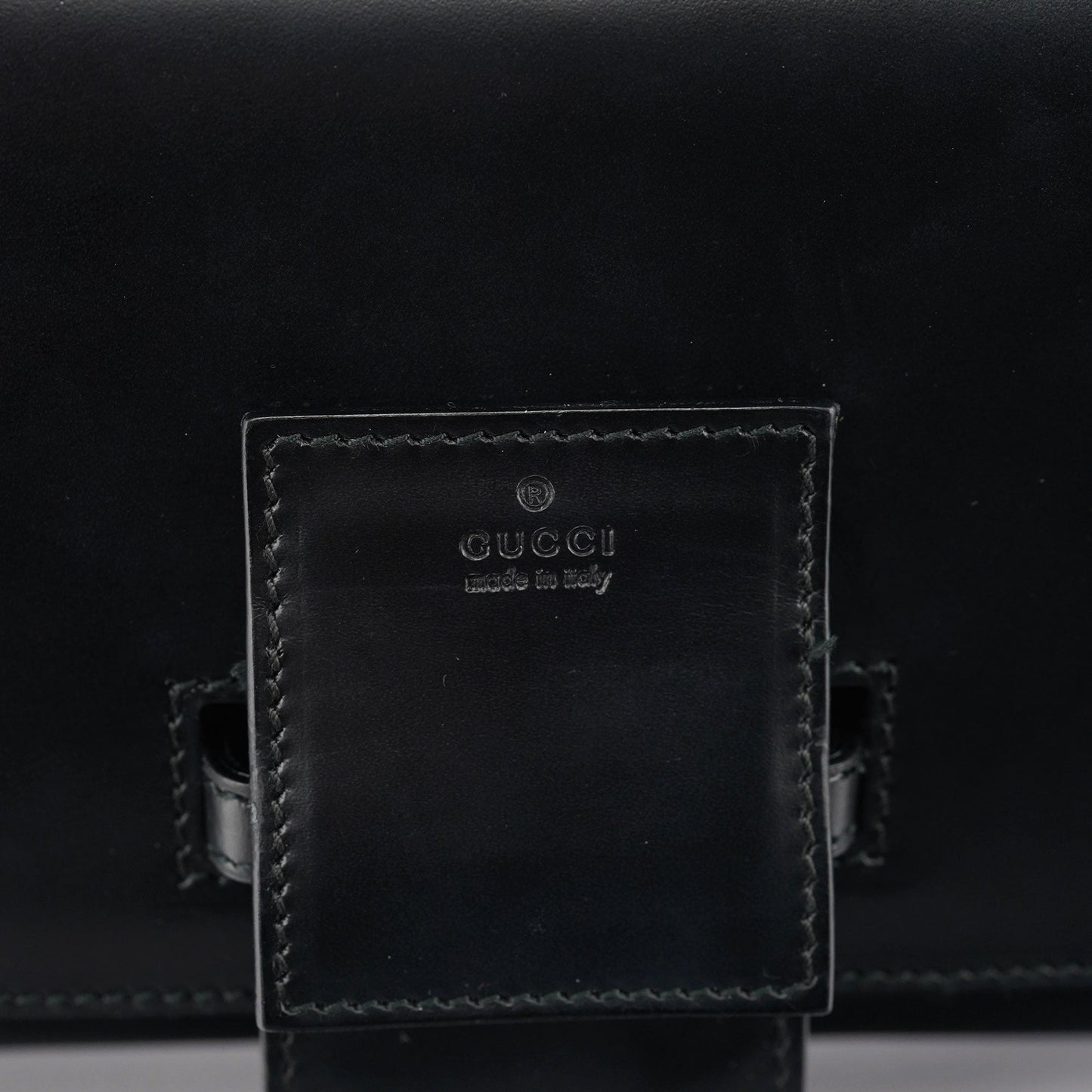 001 4055 Black Leather Bamboo Shoulder Bag