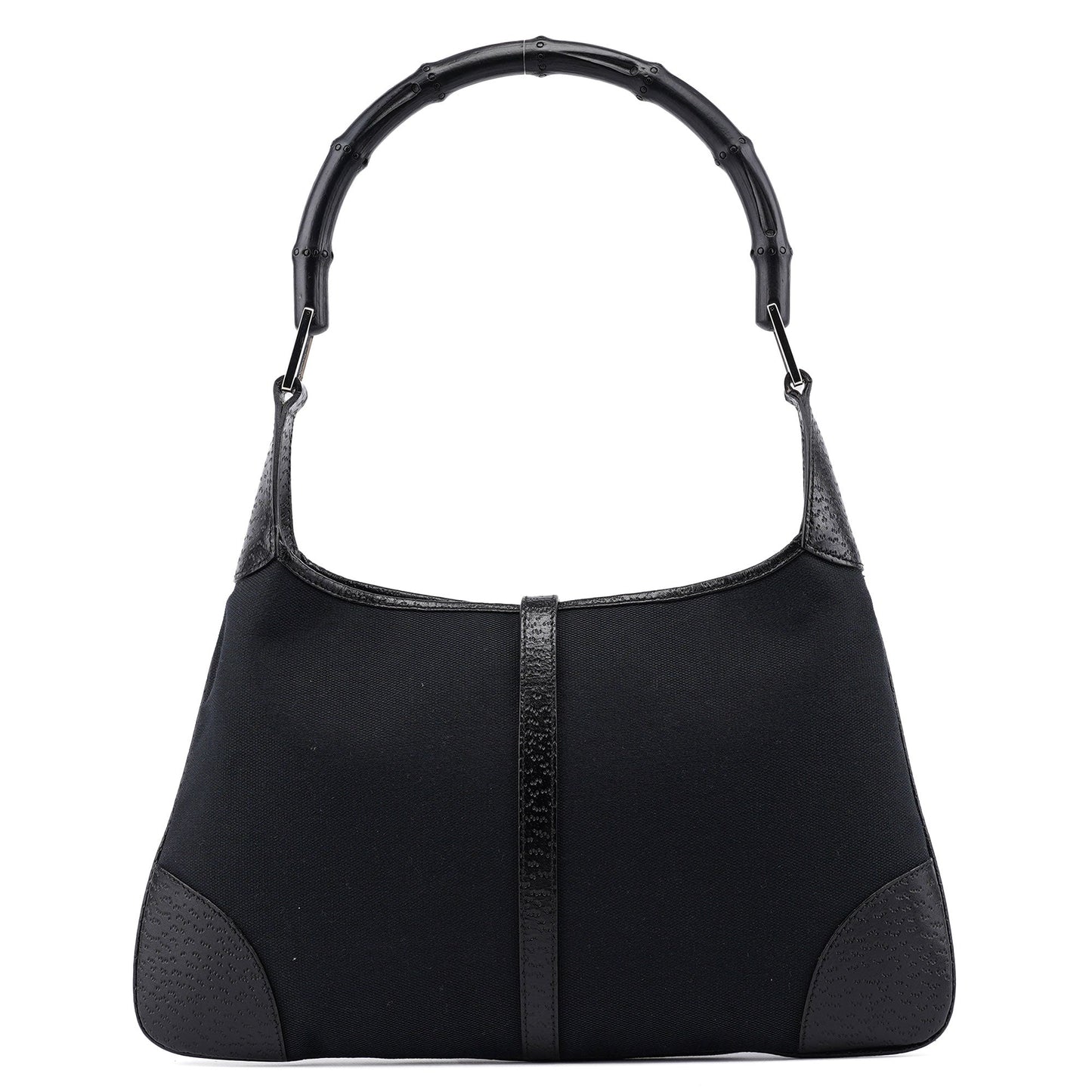 001 4060 Black Jackie Bamboo Shoulder Bag