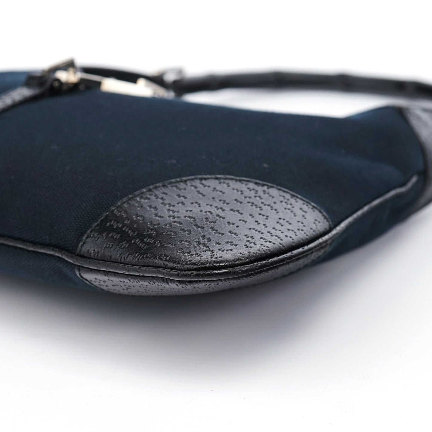 001 4060 Black Jackie Bamboo Shoulder Bag