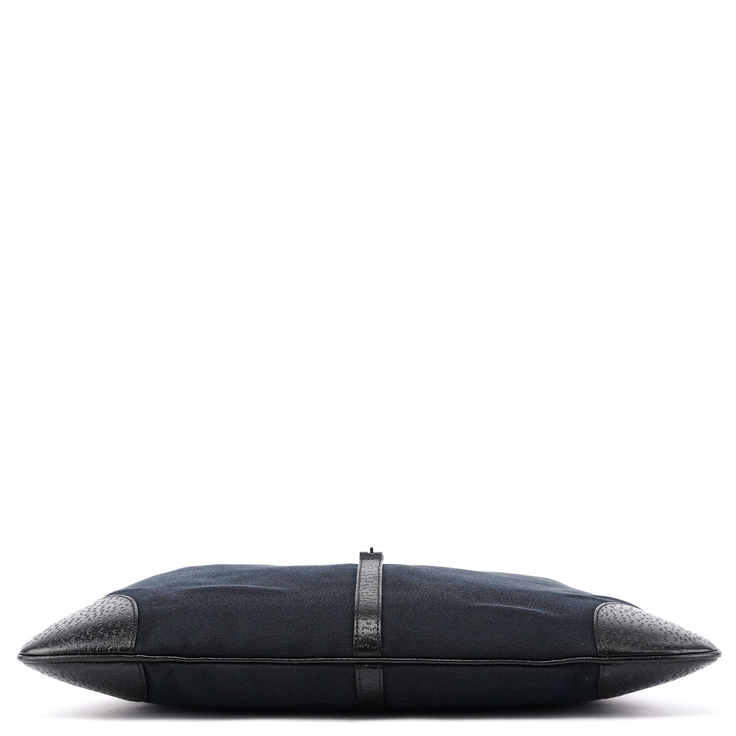 001 4061 Black Canvas Jackie Bamboo Shoulder Bag