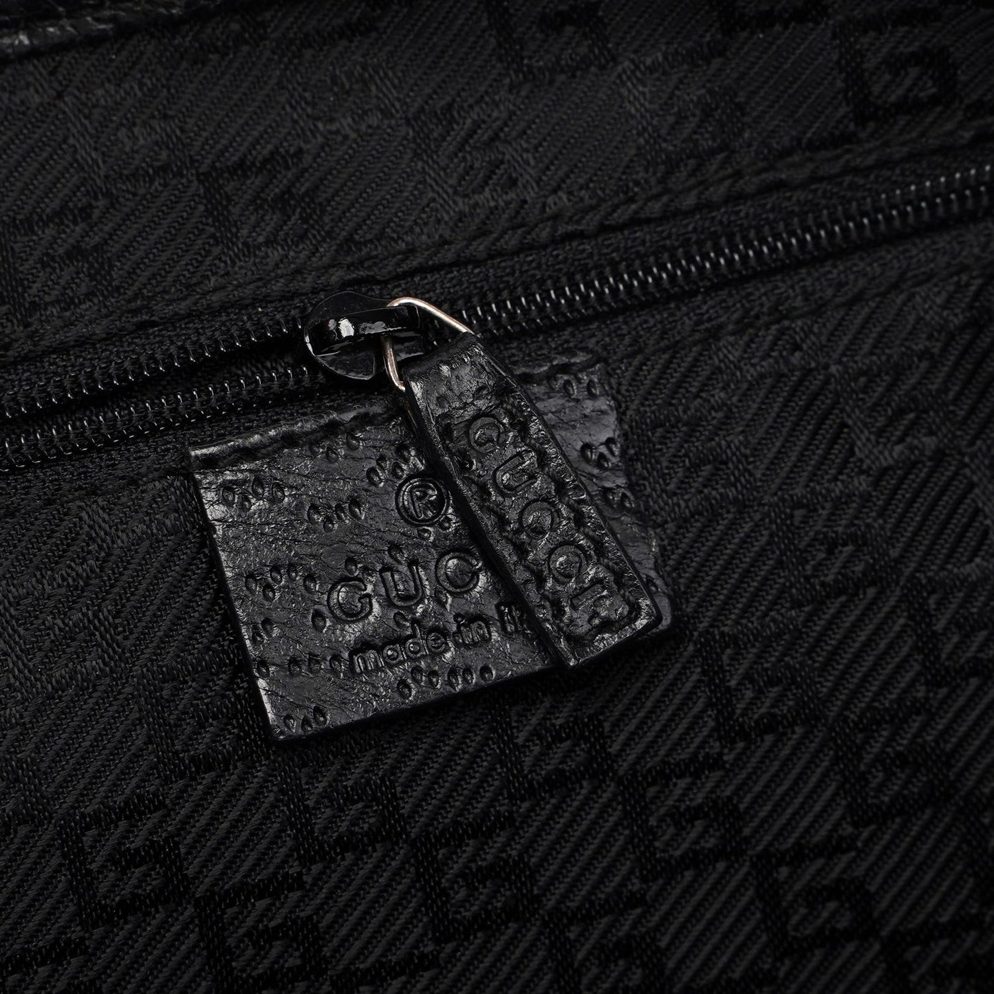 001 4061 Black Canvas Jackie Bamboo Shoulder Bag