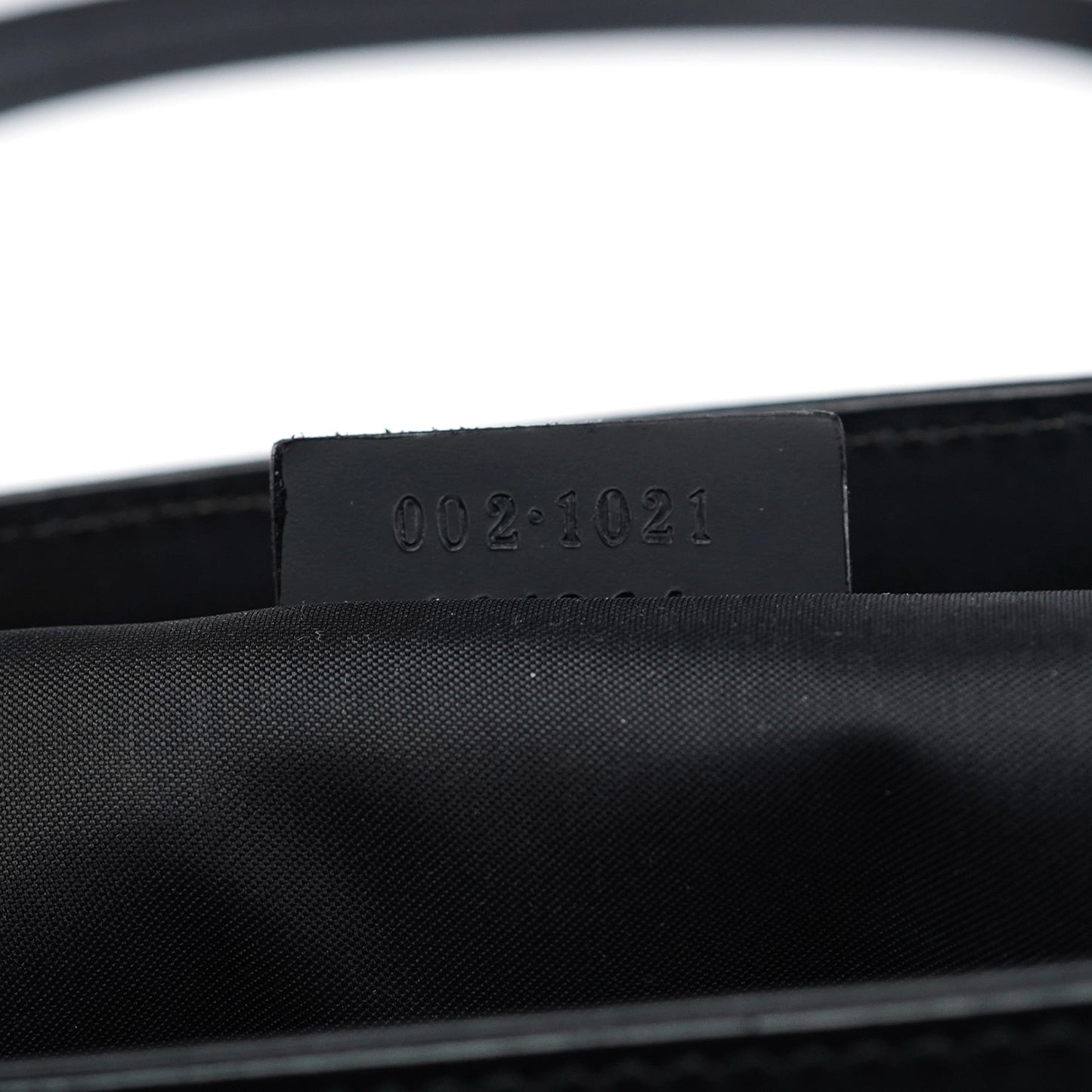 002 1021 Matte Black Leather Dual Pocket Tote Bag