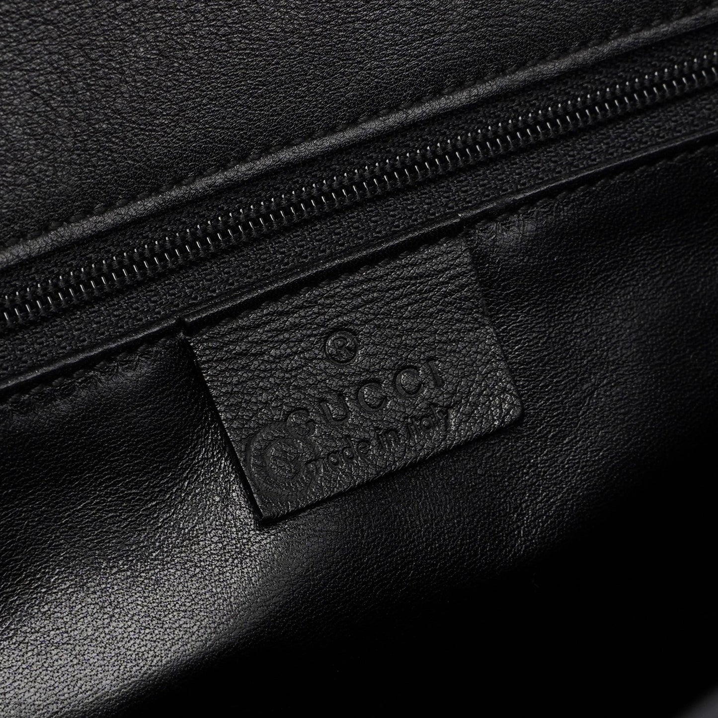 002 1033 Black Leather Bamboo 2-Way Tote Bag