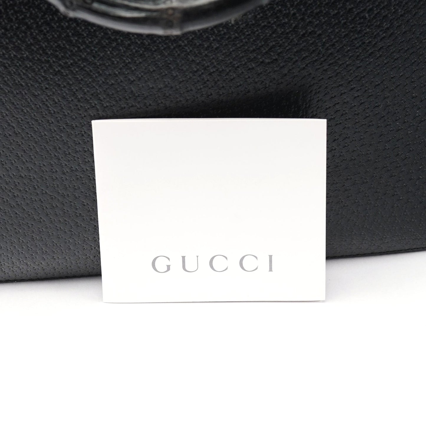 002 1061 Black Leather Bamboo Tote Bag