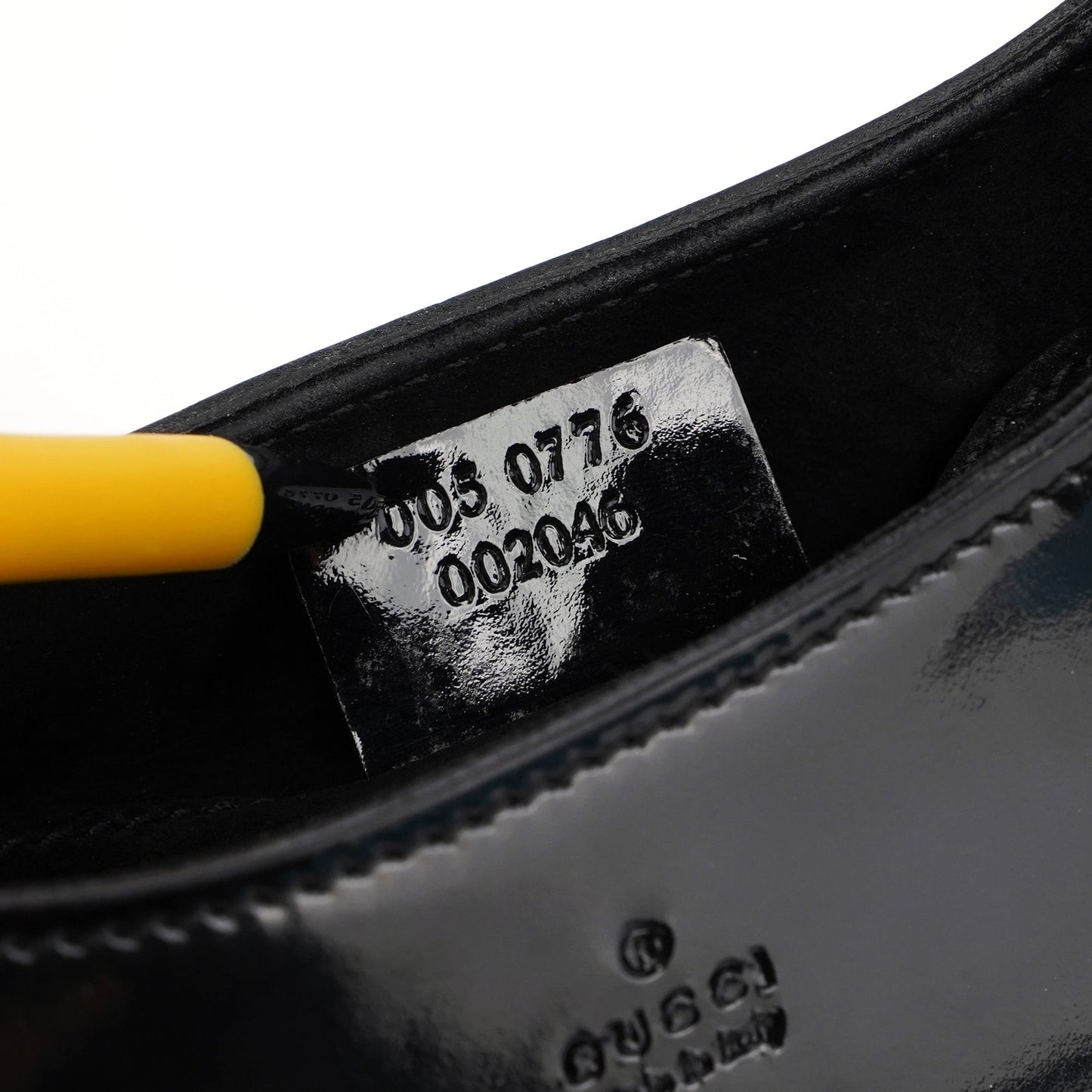 005 0776 Black Patent Leather Bamboo Shoulder Bag