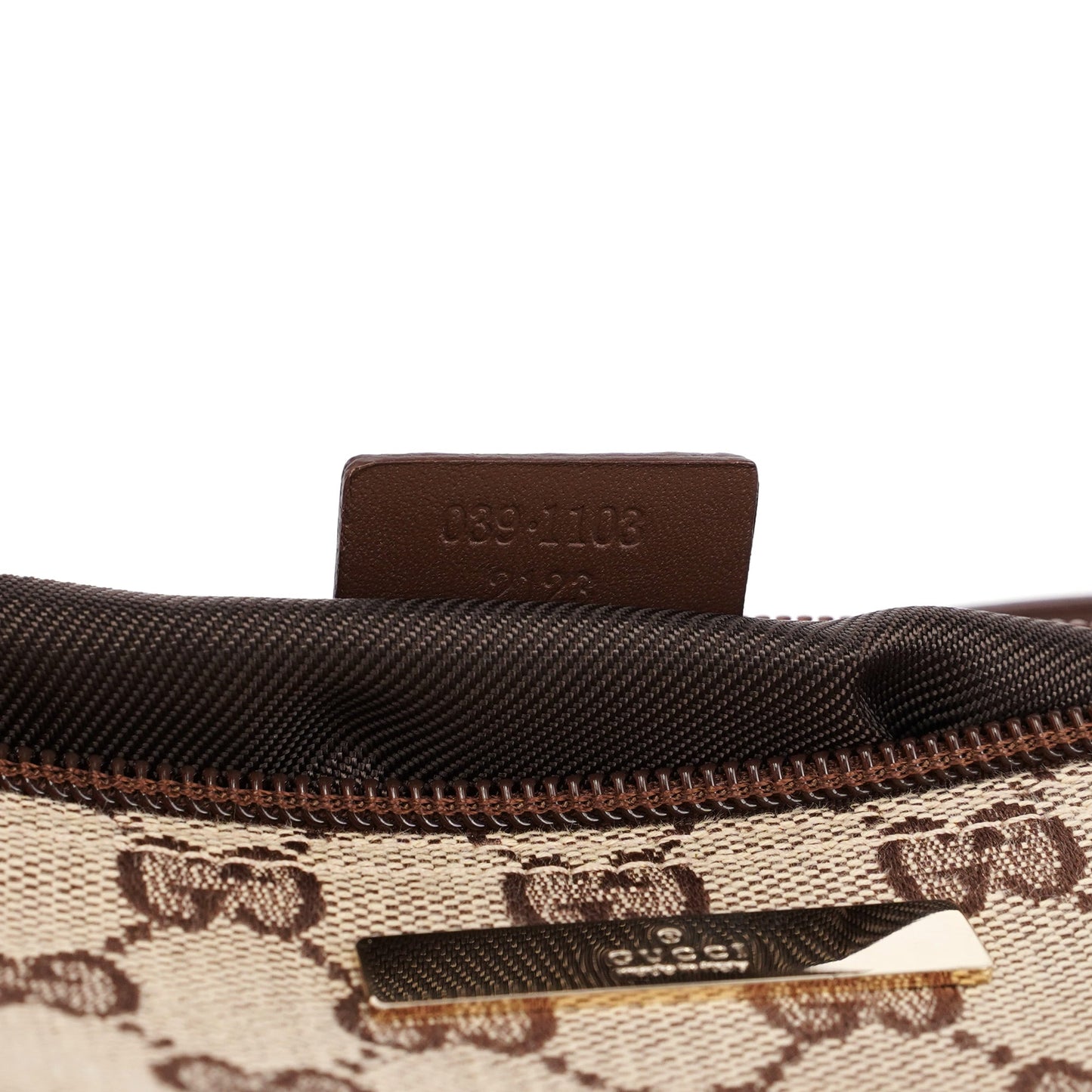 0391103 Beige Brown GG Boat Pochette
