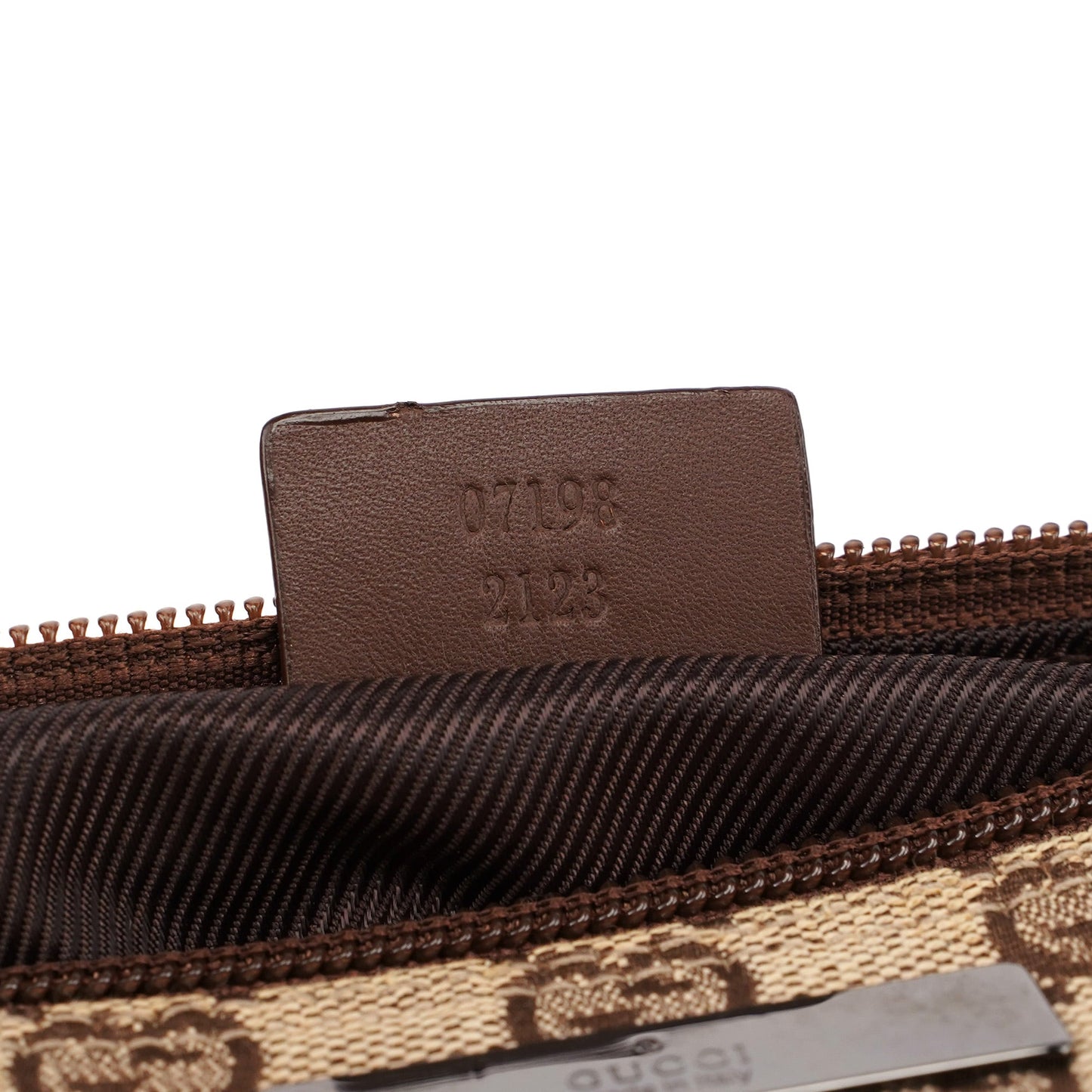 07198 Beige Brown GG Boat Pochette