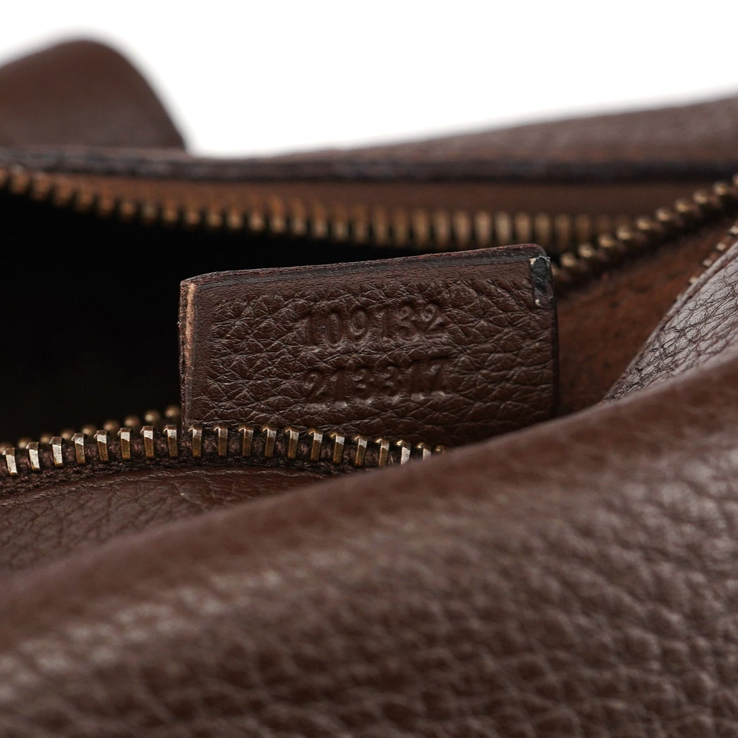 109132 Brown Leather Pocket Tote Bag