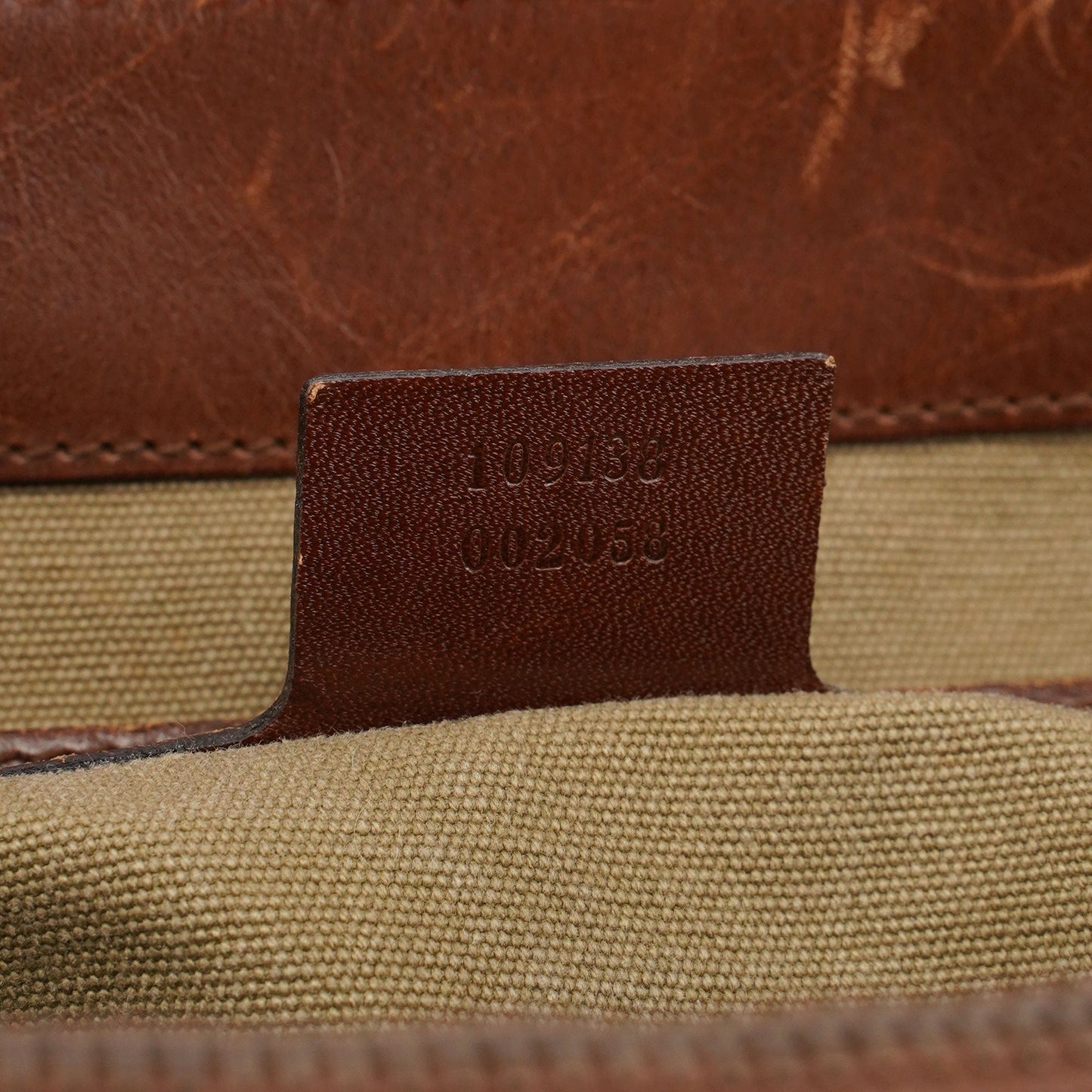 109138 Beige Canvas Bamboo Dual Handle Bag