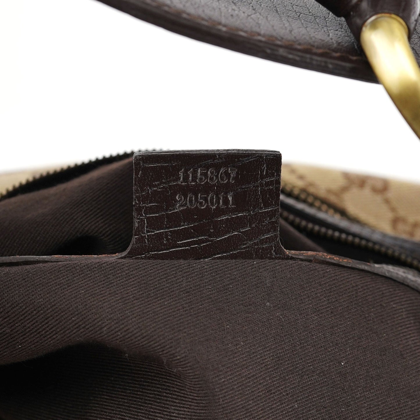 115867 Beige GG Horsebit Shoulder Bag