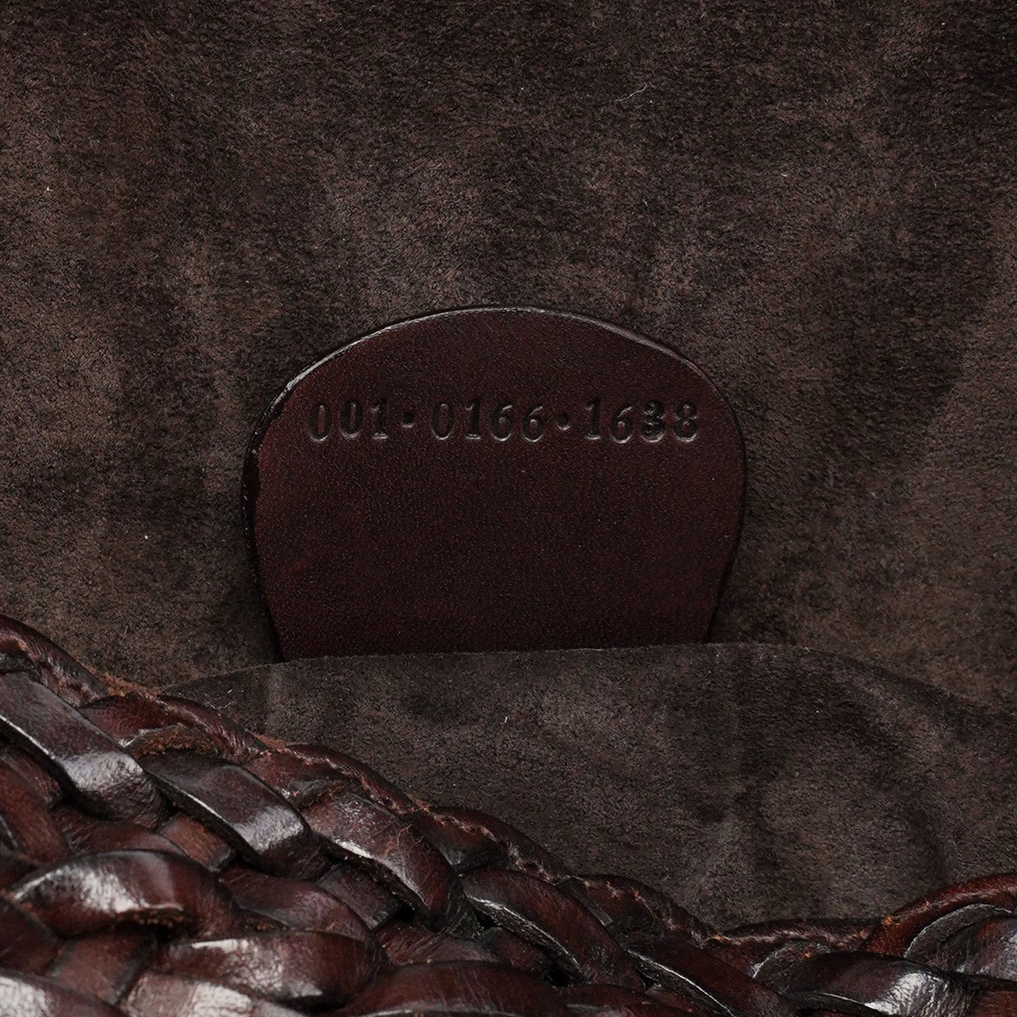 1996 Brown Woven Bamboo 2-Way Shoulder Bag