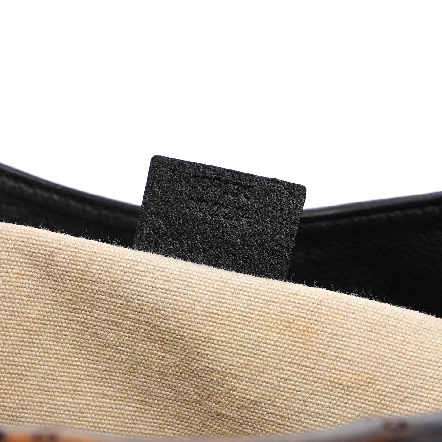 2003 Black Leather Bamboo Top Handle Bag