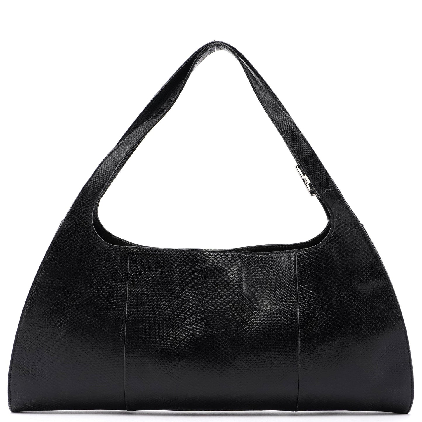 5312. Gucci Black Lizard Embossed Shoulder Bag